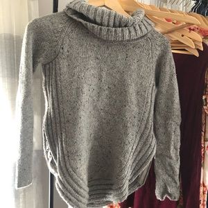 Cowl neck swoop hem sweater